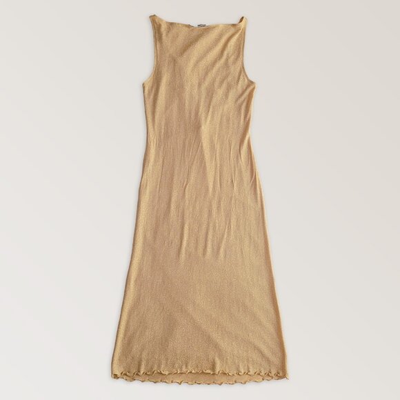 MOSCHINO Gold Party Christmas Maxi Dress, Elegant Translucent Dress, Siz… - Picture 2 of 7